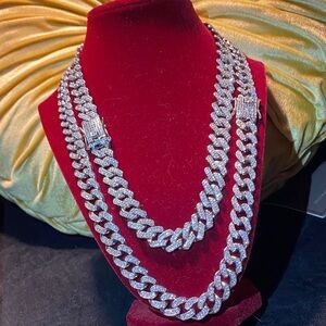 Silver Chain Necklace set 20 inch and 24 inch links